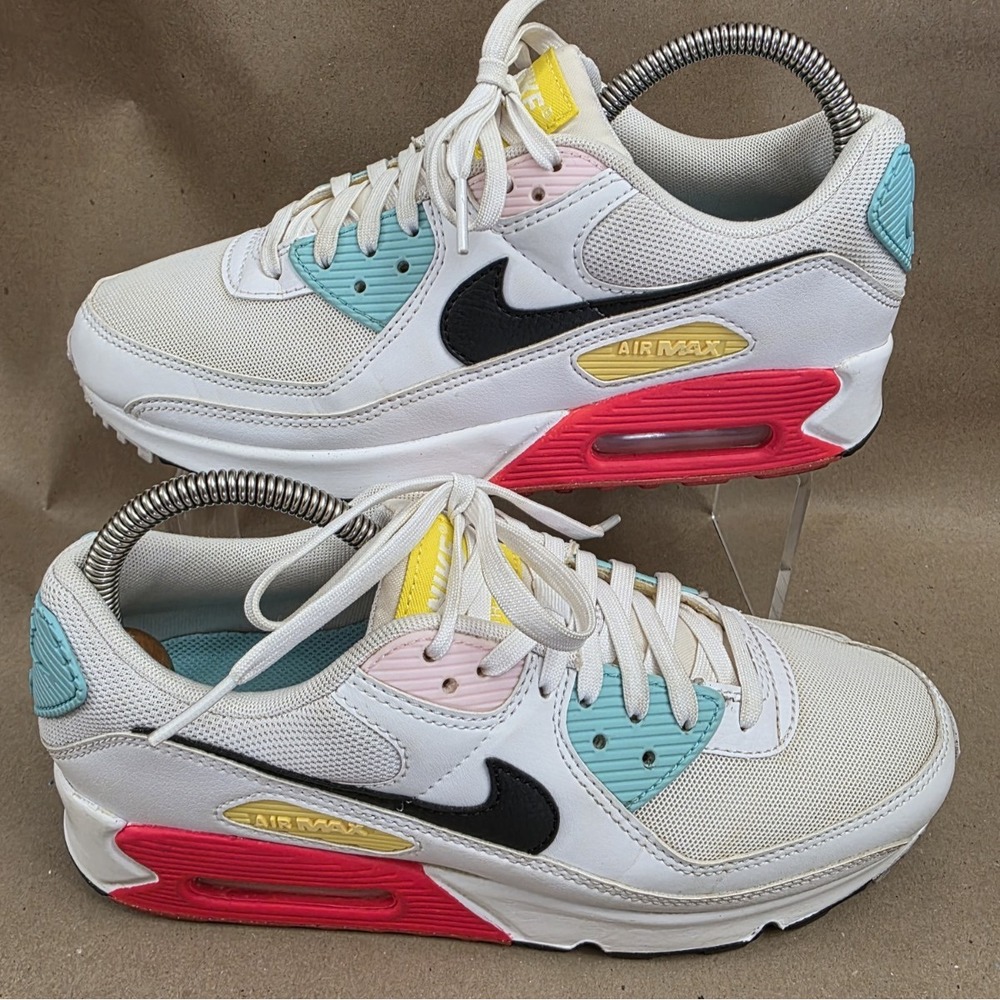NIKE (Sz 9) AIR MAX 90 NN "MULTI COLOR" WHITE-BLACK-PINK FOAM FZ3622-100